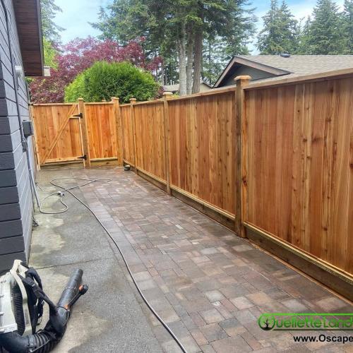  | We transformed this back yard, with a new walkway, stairs, a beautiful new cedar fence and wall, artificial turf and another set of stairs & wall made out of Allan block! | Paver Patios, Walkways & Driveways 