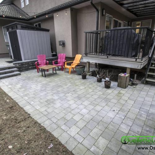  | On this job, we removed a small shed and some concrete patios, installed 2 gazebos, 4 paver patios, a gas fire pit, some stairs, 2 walkways, one large garden bed with some nice basalt rocks and some plantings! | Paver Patios, Walkways & Driveways 